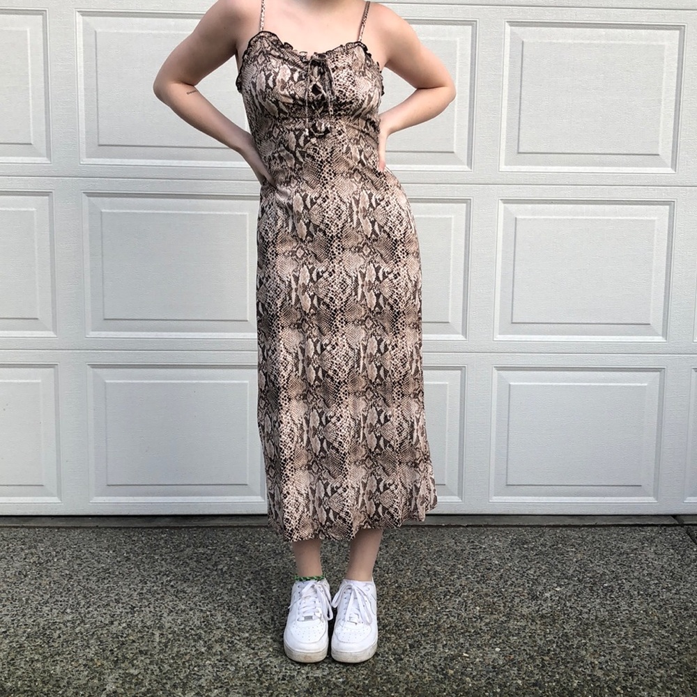 WF snakeskin lace up dress